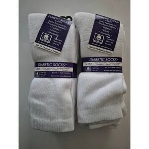 Diabetic Socks White‎ EROS Circulation Edema Neuropathy 6 Men's Size 10-13 New